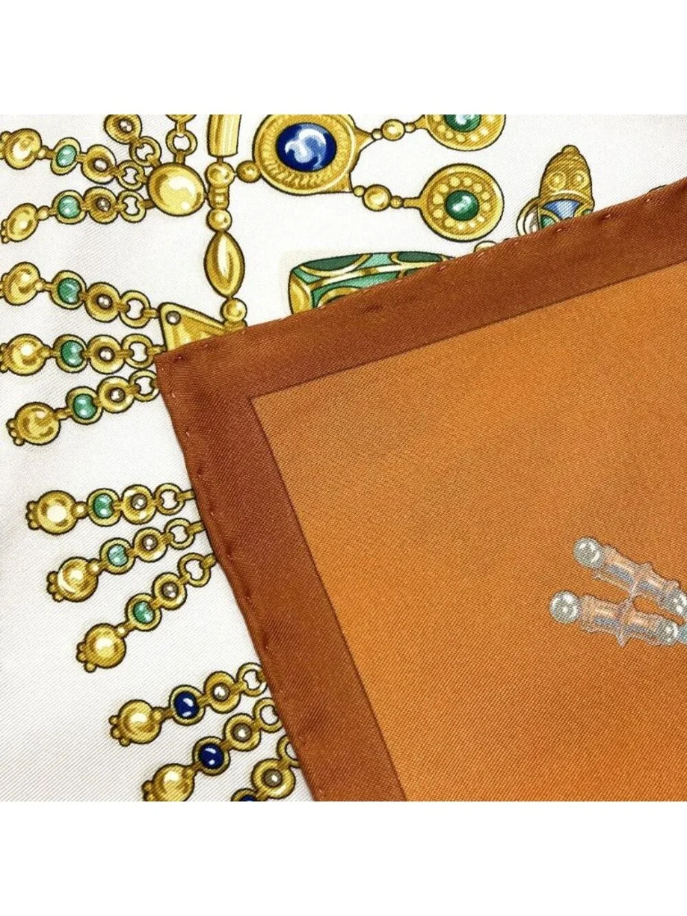 ★SOLD★ Hermes Parures Des Sables Carre 90 Desert Silk Scarf Orange - Picture 7 of 9